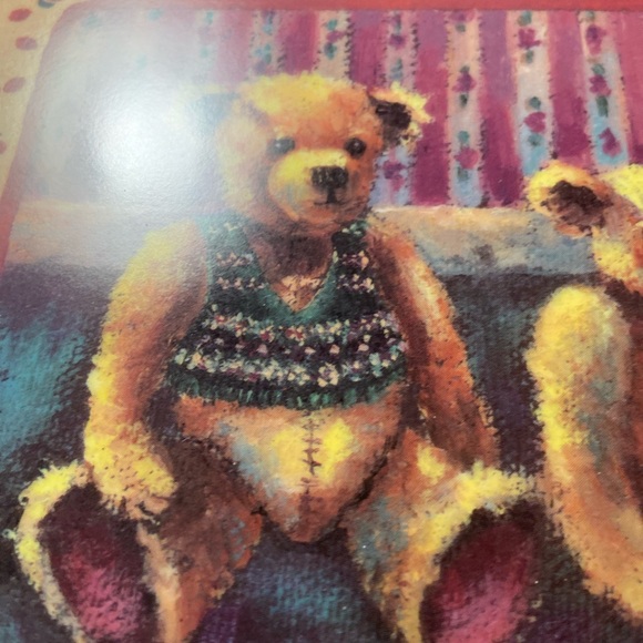 Vintage Teddy Bear family Plastic Serving Display Tray Rectangular melamine 90s - Picture 9 of 10